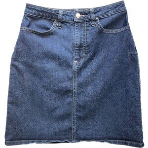 Riders By Lee Y2K Women's Pencil Jeans Skirt Back Slit Denim Size 8M Blue